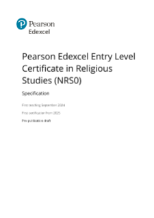 Entry Level Certificate in Religious Studies specification 